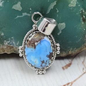 Golden Hills Turquoise 1.25" 925 Sterling Silver Pendant (REXT114-320)