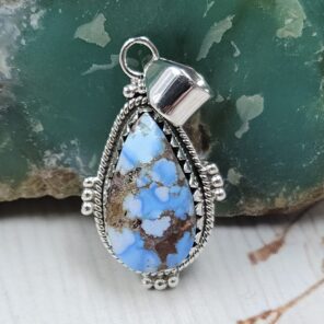 Golden Hills Turquoise 1.25" 925 Sterling Silver Pendant (REXT114-319)