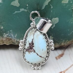 Golden Hills Turquoise 1.25" 925 Sterling Silver Pendant (REXT114-314)