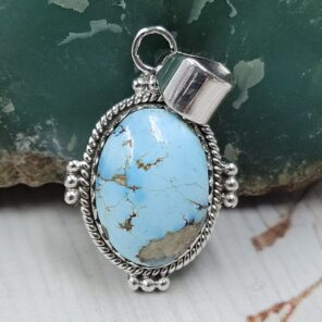 Golden Hills Turquoise 1.25" 925 Sterling Silver Pendant (REXT114-317)