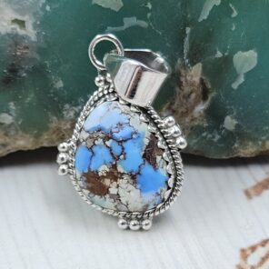 Golden Hills Turquoise 1.25" 925 Sterling Silver Pendant (REXT114-326)