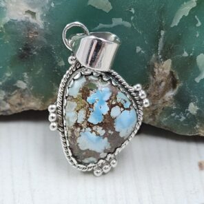 Golden Hills Turquoise 1.25" 925 Sterling Silver Pendant (REXT114-327)