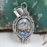 Golden Hills Turquoise 1.25" 925 Sterling Silver Pendant (REXT114-333)