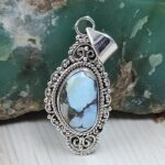 Golden Hills Turquoise 1.25" 925 Sterling Silver Pendant (REXT114-337)