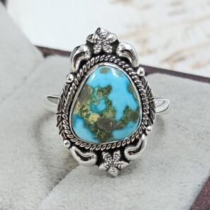 Sonoran Gold Turquoise Size US 8 925 Sterling Silver Ring (REXT114-195)