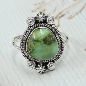 Sonoran Gold Turquoise Size US 10 925 Sterling Silver Ring (REXT114-206)