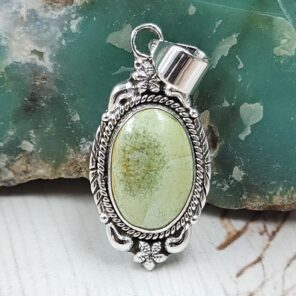 Sonoran Gold Turquoise 1.25" 925 Sterling Silver Pendant (REXT114-180)