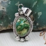 Sonoran Gold Turquoise 1.25" 925 Sterling Silver Pendant (REXT114-143)