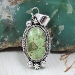Sonoran Gold Turquoise 1.25" 925 Sterling Silver Pendant (REXT114-141)