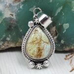 Sonoran Gold Turquoise 1.25" 925 Sterling Silver Pendant (REXT114-140)