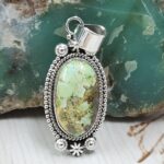 Sonoran Gold Turquoise 1.25" 925 Sterling Silver Pendant (REXT114-137)