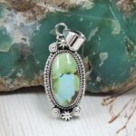 Sonoran Gold Turquoise 1.25" 925 Sterling Silver Pendant (REXT114-134)
