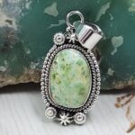 Sonoran Gold Turquoise 1.25" 925 Sterling Silver Pendant (REXT114-131)