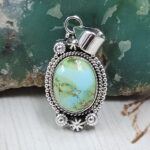 Sonoran Gold Turquoise 1.25" 925 Sterling Silver Pendant (REXT114-126)