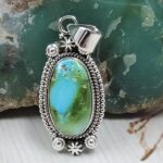 Sonoran Gold Turquoise 1.25" 925 Sterling Silver Pendant (REXT114-128)