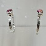 Pink Dahlia Turquoise 925 Sterling Silver Hoop Earring (REXT87-198)