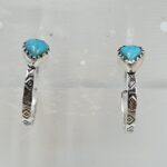 Mohave Turquoise 925 Sterling Silver Hoop Earring (REXT87-221)