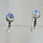 Rainbow Moonstone 925 Sterling Silver Hoop Earring (REXT87-151)