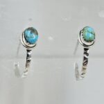 Kingman Turquoise 925 Sterling Silver Hoop Earring (REXT87-149)
