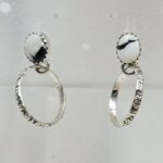 White Buffalo Turquoise 925 Sterling Silver Hoop Earring (REXT87-166)