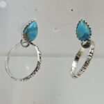 Kingman Turquoise 925 Sterling Silver Hoop Earring (REXT87-164)