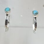 Kingman Turquoise 925 Sterling Silver Hoop Earring (REXT87-154)