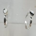 White Buffalo Turquoise 925 Sterling Silver Hoop Earring (REXT87-156)