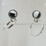 White Buffalo Turquoise 925 Sterling Silver Hoop Earring (REXT87-176)