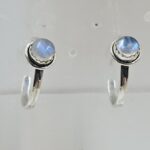Rainbow Moonstone 925 Sterling Silver Hoop Earring (REXT87-161)
