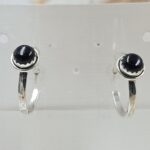 Black Onyx 925 Sterling Silver Hoop Earring (REXT87-160)