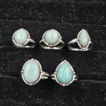 5 PCS Bulk Lot Amazonite 925 Sterling Silver Rings (REXT151-14)