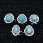 5 PCS Bulk Lot Amazonite 925 Sterling Silver Rings (REXT151-19)