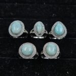 5 PCS Bulk Lot Amazonite 925 Sterling Silver Rings (REXT151-12)