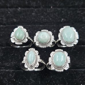 5 PCS Bulk Lot Amazonite 925 Sterling Silver Rings (REXT151-13)