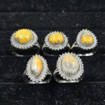5 PCS Bulk Lot Bumble Bee Jasper 925 Sterling Silver Rings (REXT149-15)