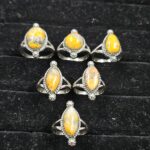 6 PCS Bulk Lot Bumble Bee Jasper 925 Sterling Silver Rings (REXT149-20)