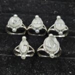 5 PCS Bulk Lot Black Rutile 925 Sterling Silver Rings (REXT151-29)