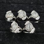 5 PCS Bulk Lot Black Rutile 925 Sterling Silver Rings (REXT151-21)