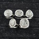 5 PCS Bulk Lot Black Rutile 925 Sterling Silver Rings (REXT151-27)