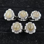 5 PCS Bulk Lot Golden Rutile 925 Sterling Silver Rings (REXT151-6)