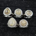 5 PCS Bulk Lot Golden Rutile 925 Sterling Silver Rings (REXT151-5)