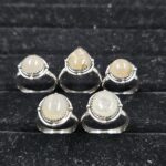 5 PCS Bulk Lot Golden Rutile 925 Sterling Silver Rings (REXT151-9)