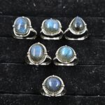 6 PCS Bulk Lot Labradorite 925 Sterling Silver Rings (REXT149-39)