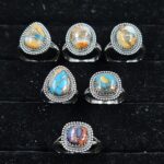 6 PCS Bulk Lot Spiny Oyster Turquoise 925 Sterling Silver Rings (REXT149-21)