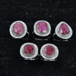5 PCS Bulk Lot Ruby 925 Sterling Silver Rings (REXT150-41)