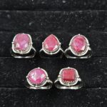 5 PCS Bulk Lot Ruby 925 Sterling Silver Rings (REXT150-44)