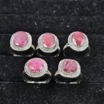 5 PCS Bulk Lot Ruby 925 Sterling Silver Rings (REXT150-46)