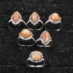 6 PCS Bulk Lot Sunstone 925 Sterling Silver Rings (REXT150-10)