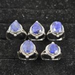 5 PCS Bulk Lot Blue Sapphire 925 Sterling Silver Rings (REXT150-28)