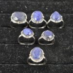 6 PCS Bulk Lot Blue Sapphire 925 Sterling Silver Rings (REXT150-29)